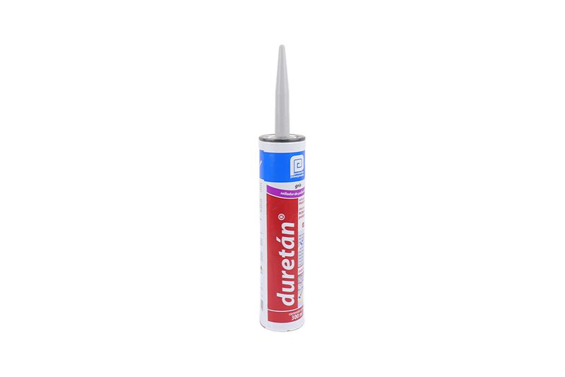 Sellador industrial Pensylvania 300 ml Duretan gris, tubo cilíndrico con boquilla cónica gris puesta