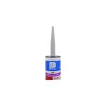 Sellador industrial Pennsylvania 300 ml Duretan gris, vista frontal del cartucho con boquilla cónica gris aplicada