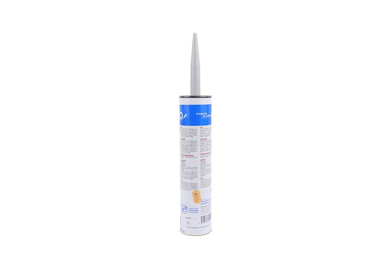 Sellador industrial Pensylvania 300 ml Duretan gris, vista posterior del cartucho con instrucciones y advertencias