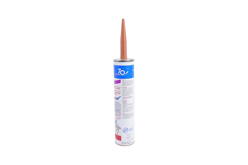 Sellador industrial Pennsylvania de 300 ml Duretan teja clásico, vista frontal del cartucho con boquilla aplicada