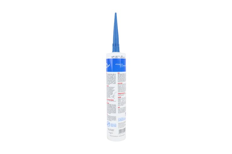 Sellador transparente baños y cocina especial anti hongos Pennsylvania de 280 ml, vista posterior del cartucho con