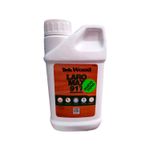 Barniz para madera Laro Max 917 teca oscuro Sur, envase plástico blanco con etiqueta marrón y sello verde de nuevo tono