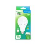 Bombillo LED de emergencia E27 12 W 100-240 V 6500 K LightMax, en empaque blanco y verde con detalles del producto