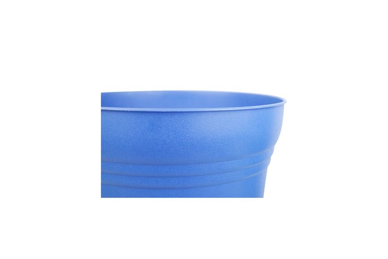 Macetera 14 pulgadas Saturn azul Bloem, primer plano del borde y la parte superior del recipiente