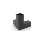 Esquinero para pérgola XYZ 4 x 4 2 piezas Toja Grid, vista en perspectiva de la pieza metálica color negro con perforaciones