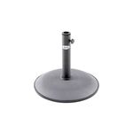 Base de sombrilla Dailio gris Hespéride, vista frontal del soporte circular con tubo central y tornillo de ajuste