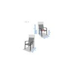 Silla Allure blanco Hespéride, gráfico con dimensiones técnicas en centímetros y medidas de altura, ancho y profundidad