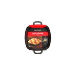 Sartén para asar hierro fundido 12x10 pulgadas Grill Mark, producto en su empaque con ilustración de comida preparada