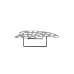 Asador para chiles 11 x 5.25 pulgadas Grill Mark, vista lateral del soporte metálico con orificios circulares