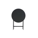 Set mueble Greensboro folding redondo gris 3 pza Hespéride, vista frontal de la mesa circular desplegada