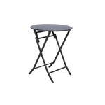 Set mueble Greensboro Folding redondo gris 3 piezas Hespéride, primer plano de la mesa plegable individual