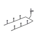 Kit aspersores timer tubos y conectores Rain Bird, esquema del sistema instalado con timer digital y seis aspersores