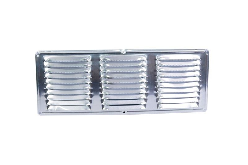 Parrilla de ventilación de aluminio Nimbus de 6x16 pulgadas, vista frontal con rejillas horizontales y acabado brillante