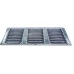 Parrilla de ventilación de aluminio Nimbus de 6 x 16 pulgadas, vista frontal con tres secciones de rejillas horizontales
