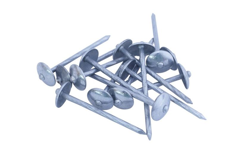 Clavo para zinc entorchado de 2 1/2 pulgadas Fixser, montón de clavos metálicos con cabeza circular ancha