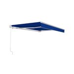 Kit cobertor y cenefa para toldo retráctil 2.90 x 2 m color azul Holztek, instalado en estructura metálica blanca