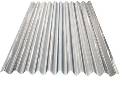 Zinc corrugado aluzinc 25 pies cal 26 (0.38 mm) Alutech, lámina metálica plateada con ondulaciones longitudinales
