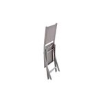 Silla plegable tela/aluminio Essentia antracita/grafito Hespéride, vista lateral del asiento y respaldo plegados
