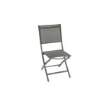Silla plegable tela/aluminio Essentia antracita/grafito Hespéride, vista tres cuartos sobre fondo blanco