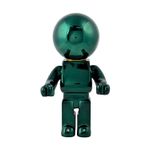 Figura decorativa 15x15x30 cm Concepts, figura antropomórfica minimalista de color verde brillante con acabado metálico