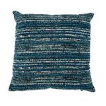 Cojín decorativo 45x45 cm Concepts, vista frontal con diseño de rayas horizontales en tonos azul, blanco y negro