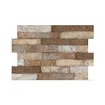 Fachaleta 30x45 dent Gianna Stone FD mix café Porcelanite, vista frontal del revestimiento con piedras en tonos tierra