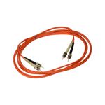 Patch cord duplex Leviton de 3 mts ST-ST OM1, cable de fibra óptica color naranja con conectores metálicos