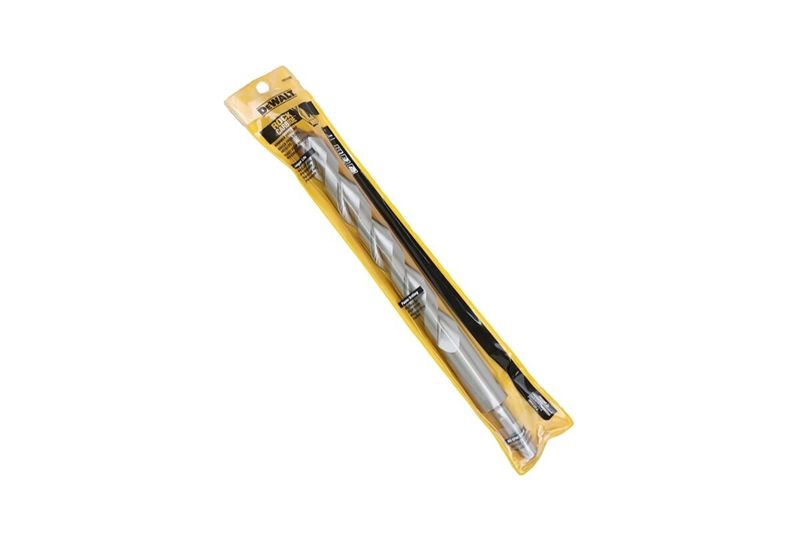 Broca para concreto DeWALT de 1 pulgada x 12 pulgadas, empaque plástico transparente con detalles amarillos y negros