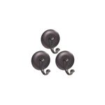 Set colgador pared adhesivo 3 piezas Affix Interdesign bronce, tres ganchos circulares dispuestos en forma de triángulo