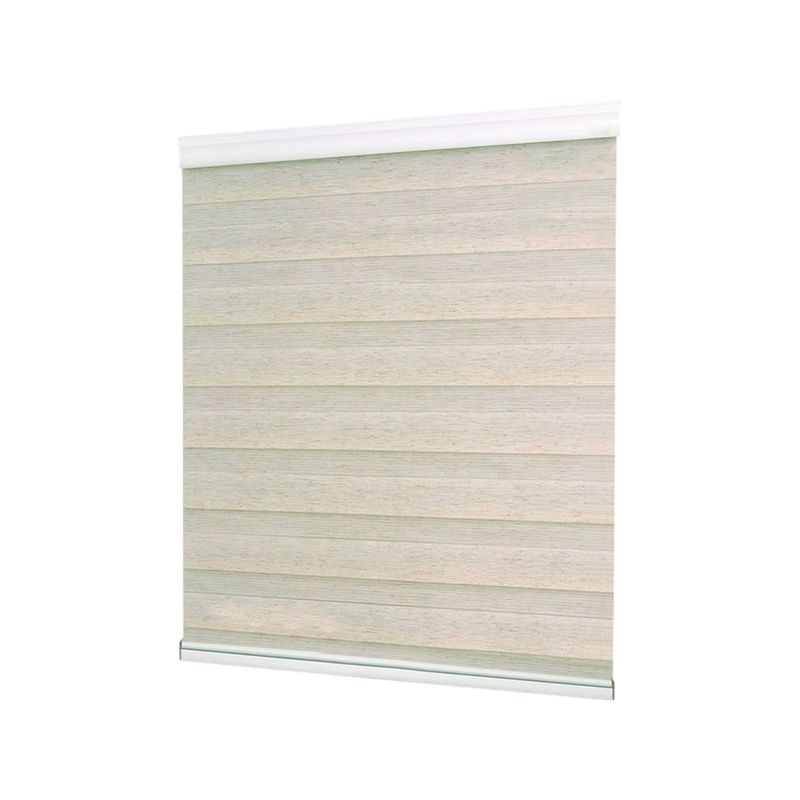 Cortina roller eclipse 110x180 cm mármol marfil New Space, vista frontal extendida con franjas horizontales