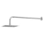 Cabeza de ducha cuadrada brazo y flange Foset 8 pulgadas Riviera, vista lateral del brazo extendido y la regadera