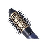 Cepillo de cabello Sapphire Luxe Remington, acercamiento al cabezal redondo con cerdas negras y base dorada