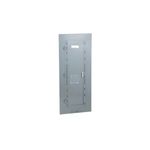 Cubierta para tablero NF o NQ Square D de 50 pulgadas para empotrar, vista frontal de la tapa metálica gris cerrada