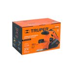 Cepillo eléctrico profesional Truper de 3-1/4 pulgadas y 850 W, en su caja naranja con ilustración del equipo