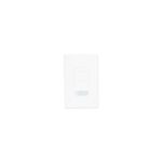 Dimmer Decora Smart Voice blanco con Alexa incluido Leviton, vista frontal del dispositivo instalado en placa blanca