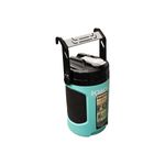 Termo 1/2 galón aqua/negro Latitude Pro Igloo, vista frontal resaltando el asa superior y etiqueta de capacidad