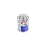 Pegamento cemento PVC Wet Dry azul Lanco de 8 onzas, vista lateral del envase metálico con etiqueta blanca y azul