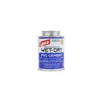 Pegamento cemento PVC Wet Dry azul Lanco de 8 onzas, vista frontal del envase metálico con etiqueta informativa