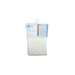 Cortina de baño plástica Pebblz blanca Interdesign, empaque original con tarjeta informativa y gancho plástico
