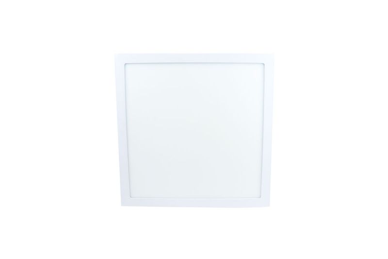Luminaria LED empotrable 16 pulgadas 30 W IP20 3000K 25000H cuadrada Ledvance, vista frontal del panel blanco encendido