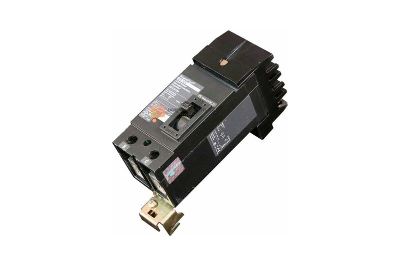 Breaker para tablero I-Line 2x125A 120/240V tipo AB Square D, vista diagonal del dispositivo eléctrico en color negro