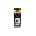 Toallas de alta resistencia para limpiar y dar brillo a acero inox. 30 pack Weiman, envase cilíndrico negro y etiqueta