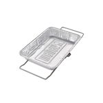 Kit de ahumado 4pk Weber, bandeja de aluminio con logo grabado y soporte metálico rectangular