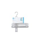 Organizador de ducha ajustable caddy 3 niveles Interdesign, primer estante metálico con empaque informativo blanco