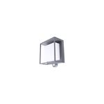 Luminaria pared exterior LED Ofelia con sensor y panel solar 3 W 300 lm 3000 K IP54 Tecnolite, vista frontal en color gris