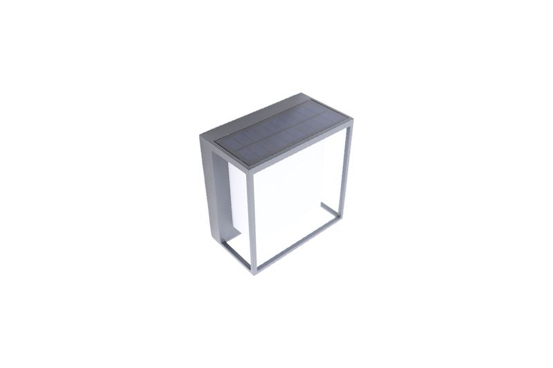 Luminaria pared exterior LED Ofelia con sensor y panel solar 3 W 300 lm 3000 K IP54 Tecnolite, vista superior del panel solar