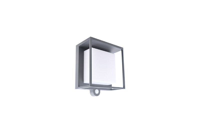 Luminaria pared exterior LED Ofelia con sensor y panel solar 3 W 300 lm 3000 K IP54 Tecnolite, vista frontal del difusor