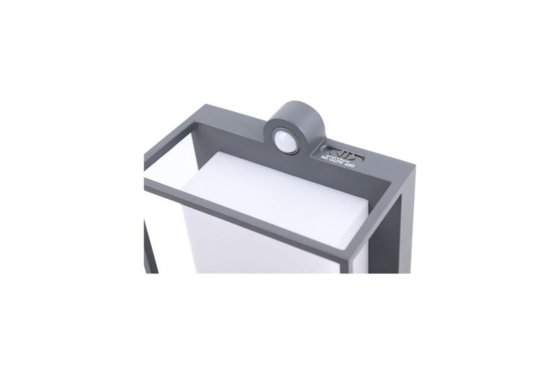 Luminaria pared exterior LED Ofelia con sensor y panel solar 3 W 300 lm 3000 K IP54 Tecnolite, detalle del sensor de