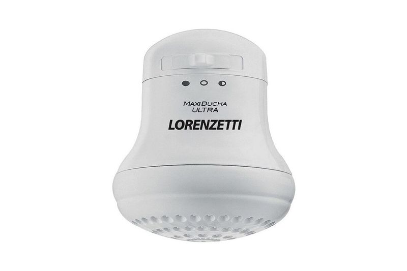 Ducha eléctrica Maxi Ducha 3T Ultra blanca sin manguera 127 V/5500 W Lorenzetti, vista frontal del equipo en color blanco