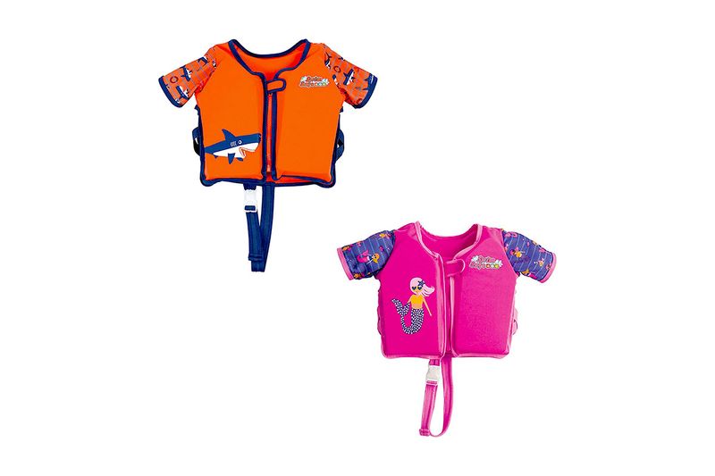 Camisa flotador para niño/niña con mangas talla 3-6 años M/L Bestway, modelos en color naranja y rosa con estampados